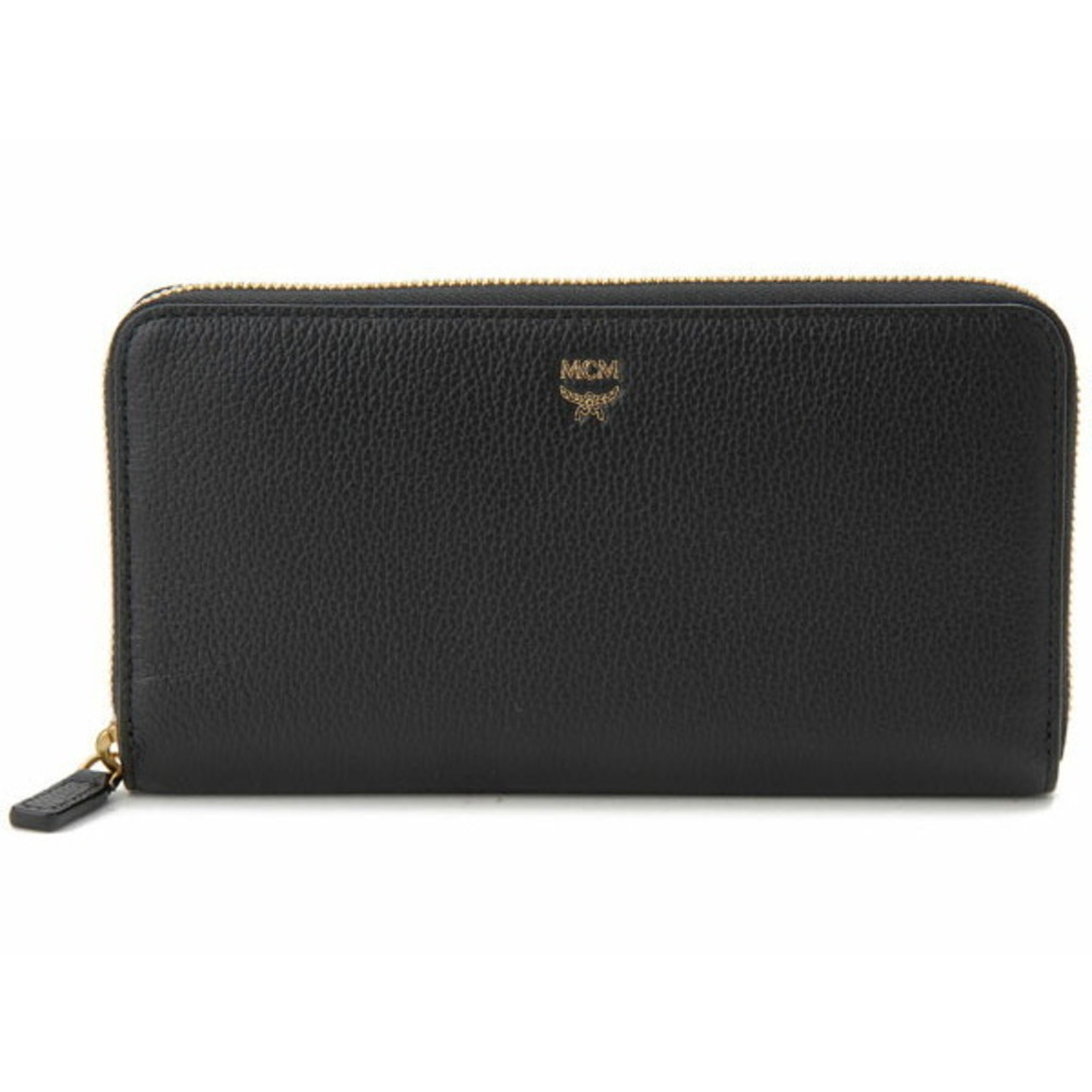 MCM MILLA Long Wallet Black Round Zipper